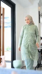 SET KEBAYA BRUKAT KURUNG MELAYU SONGKET/ SETELAN KEBAYA BRUKAT SONGKET/ SET KEBAYA LONG TUNIK JUMBO