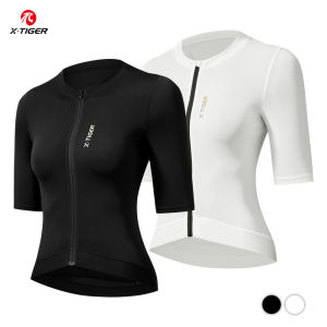 X-TIGER Womens Cycling Jersey Breathable Quick-drying Short Sleeve MTB Road Bike Cycling Top Black and White Bicycle Clothing