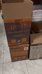Paper Cup Motif Kraft NESTO 65 oz / Gelas Kertas / Gelas Kopi 175ml / Cup Tahan Panas