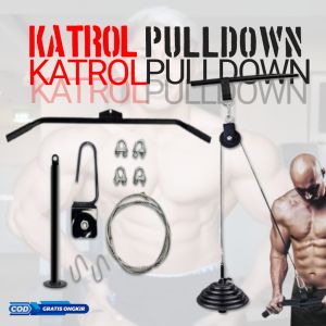 Pull down Katrol Pulldown catrol Alat Fitness kabel Gym DIY cable Machine plus handel bar panjang