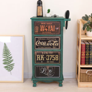 HENGDEMU | Vintage American Painted Metal & Wood Tool Trolley