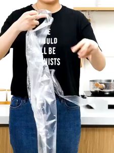 Tạp dề nylon dùng 1 lần giữ sạch chống bám bẩn chống thấm nước khi vệ sinh nấu nướng làm tóc