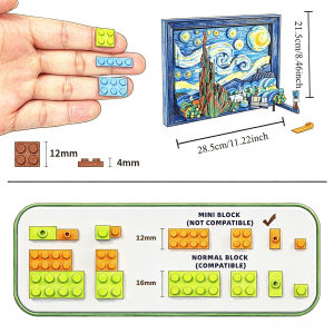 Potdemiel | VanGogh The Starry Night Mini Pellet Set，building Set，Suitable for Party and Holiday DIY Decoration Gifts