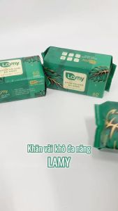 KHO PHÚ NHUẬN_Khăn mặt khô đa năng Lamy gói 60 tờ dạng rút dùng thay khăn mặt tẩy trang tiện lợi
