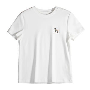Cute Horse Embroidery Youthful Short-sleeved White Teeshirt Women