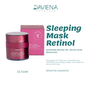 BUNDLING SLEEPING MASK RETINOL BOOSTER + MOISTURIZER BRIGHTENING GLOW DUO DAVIENA SKINCARE