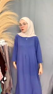 LONG DRESS ZEA AUREL CRINKLE AIRFLOW SEMI ABAYA BAJU BUSUI