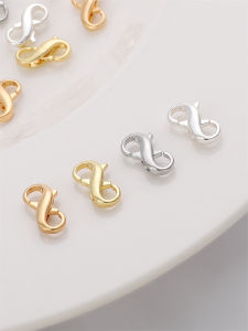 หัวเข็มขัดหอยลิงแบบสปริงโลหะผสมชุบทอง 14K หัวเข็มขัดสร้อยคอ หัวเข็มขัดสร้อยข้อมือ DIY ทำมือ อุปกรณ์งานฝีมือ