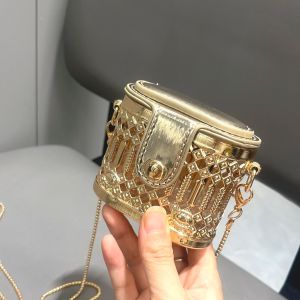 Siêu Mini Vàng Kim Loại Sang Trọng Clutch Ví Thiết Kế Túi Đeo Vai Dạ Hội Túi Xách Hình Dạng Ngộ Nghĩnh Thời Trang Túi Buổi Tối