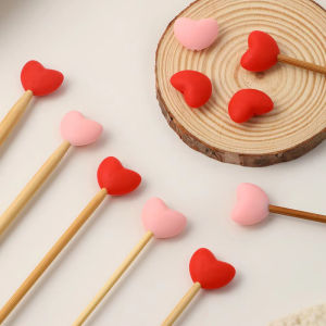 6pcs/set Knitting Needle Point Protectors Heart Shaped Needle Stoppers Knitting Needle Caps for Stitches Knitting Accessories