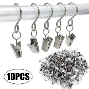 10PCS Stainless Steel Curtain hook clip curtain holdbacks DIY Photos wall clip Iron Drapery Hook Home Window Accessories