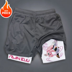Bandai | Saiyan Dragon Ball Majin Buu Summer Men New 2026 Double-Layer Replica Two-Piece Loose-Fit Training Running Shorts Casual Pants