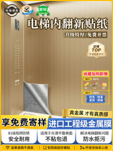 Extra Thick Elevator Door Stickers Luxury Metal Protection Film Modern Simple Style Waterproof Wall Decals for Elevator Cab Renovation