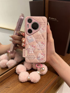 ZPOU Huawei Pura70pro Phone Case Womens Full Cover Leather Cute KT Cat Lanyard Eco-friendly Material Ins Style Protective Shell