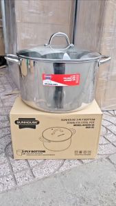 NỒI INOX 3 ĐÁY SUNHOUSE SHG301-16/20/24/28/30/32cm - Dùng cho mọi loại bếp - Đáy 3 lớp - Hàng chính hãng