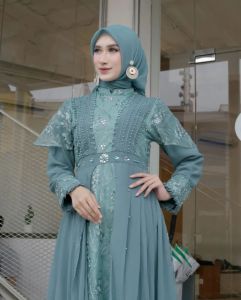 [COD]-GAMIS PESTA TERBARU MOTIF PAYET MUTIARA BAHAN TILE BROKAT PREMIUM