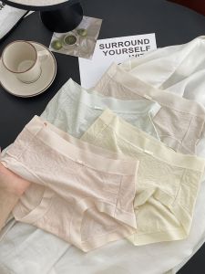 กุหลาบ งานปัก Modal ลูกไม้ ผู้หญิง สามเหลี่ยม กางเกงชั้นในหญิง ไร้รอยต่อ ผ้าฝ้าย เป้าสูง เอว กางเกงใน ระบายอากาศได้ดี ชุดชั้นในใส่สบาย