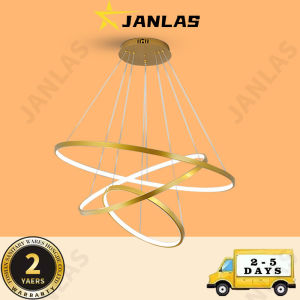 Tri Color Modern Three Ring Ceiling Chandelier Light Pendant Light 3 Rings Circle Pendant Lamp For Dining Room JANLAS