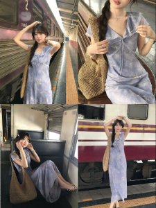 imimtuan | Đầm Elegance V-Neck Hoa Văn Xếp Ly