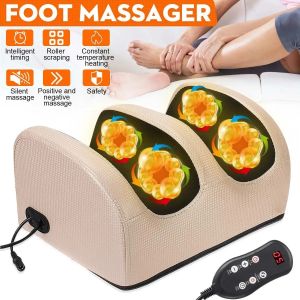 Electric Foot Massager Shiatsu Kneading Deep Tissue Relax Heated Roller Calf Pain Relief Fatigue Muscles Vibrator Machine Health