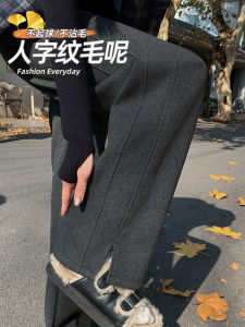 High Waist Wide Leg Pants Womens Spring Autumn New Style Plaid Slim Straight Casual Trousers Korean Version Comfortable Polyester Fiber