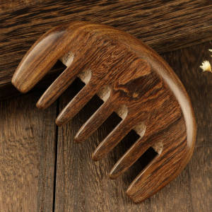 Scalp Massage Comb Meridian Comb for Head Ebony Wooden Comb Wide Tooth Big Tooth Horn Female Anti-Natural Health Care