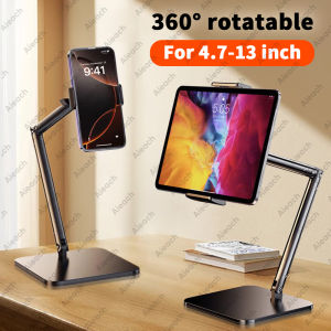 AIEACH Tablet Stand Holder Multi-Angle Adjustable 15" Long Metal Flexible Arm iPad Stand for 4.7-13" Tablet & Phone Ergonomic