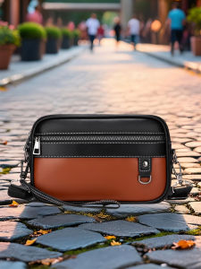 Virus Mens Crossbody Bag Casual Large Capacity Waterproof Shoulder Bag Color Block Leisure Horizontal Square Handbag