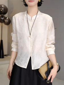 Shalldoer | Elegant Traditional Style Retro Long Sleeve Womens Shirt