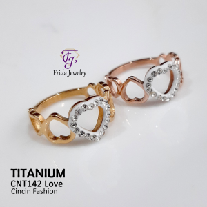 Cincin Love Titanium Mata Kasual Awet Anti Karat Bisa dipakai sehari-hari Model Lucu cnt142