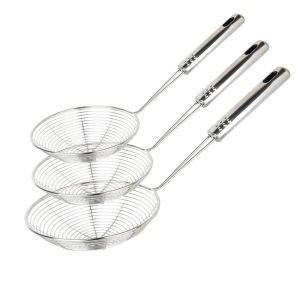 1/3pcs Spider Strainer Oval Skimmer Stainless Steel Filter Mesh with Handle for Kitchen Frying Food Pasta Spaghetti Cooking Tool