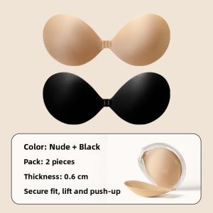 MONCAICHAN | Dream Color Morning Invisible Bra Womens Push Up Top Small Chest Appears Large Wedding Dress Use Milk Paste No Shoulder Strap Underwear