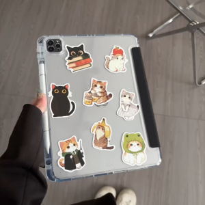 ⭐24 ชั่วโมงส่ง⭐แมว การ์ตูน สติ๊กเกอร์ เคส for iPad 2025 11 air7 gen11 2024 pro 11เคสไอแพด air5 10.9Case พร้อมถาดใส่ปากกา