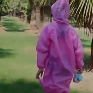 Jas Hujan Anak EVA: Jas Hujan Terusan Kancing Anak Kecil Ponco Polkadot Raincoat AG14