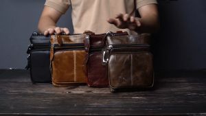 [CrocsFanClub] TÚI ĐEO CHÉO NAM DA THẬT 100% ĐẸP CÁ TÍNH - GLT12