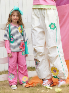 PPTOWN | Girl Outdoor Workwear Pants For Middle and Large Child Straight Leg Flared
