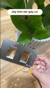 Mặt hạt thương hiệu Sino Serie Vages màu xám có viền ánh kim mặt 123 đế kim loại có ốc bắt mặt inox đi kèm