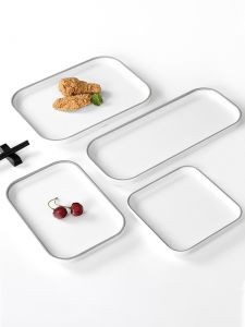 ชามทรงสี่เหลี่ยมจัตุรัสสำหรับใช้ในธุรกิจอาหารสำหรับผู้ใหญ่ ชามสำหรับใส่เนื้อสัตว์ ชามสำหรับปรุงอาหาร ชามสำหรับผัด ชามสำหรับเสิร์ฟอาหาร