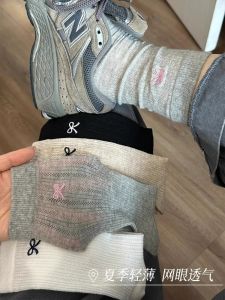 Ballet Style Butterfly Knot Cotton Socks Mid-Calf Thin Summer Season Versatile Long Tube Socks for Women Breathable Moisture Wicking