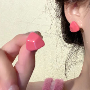 Pink Geometric Triangle Womens Earrings Simple Design Fresh Style Fashionable Jewelry Ear Decorations Alloy/Dipped Silver/Dipped Gold