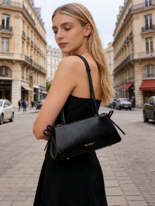 MICHAELA Classy Elongated Underarm Bag with Bows Roomy Silky Finish for Dating Office HB7506153 CX
