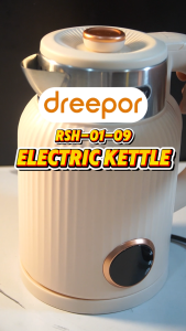 Dreepor Electric Kettle - White | 2.3 Liter Capacity | Safe to Touch | Aesthetic | Sleek Minimalist | 1500W