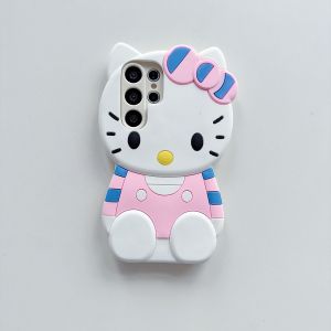 Sanrio | Cute Cartoon Stripe Hello Kitty Phone Case For Samsung Galaxy S26 S25 S24 S23 S22 S21 Plus Ultra FE A14 A15 A16 A53 Phone Cover