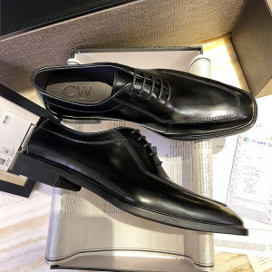 Mens Formal Leather Shoes Oxford Style Thick Bottom Breathable Wedding Groom Business Casual Shoes Autumn Spring High End