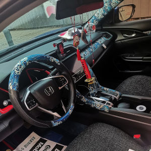 Miếng Dán Nội Thất Xe Hơi Thêu Tự Dính Miếng Dán Vàng ABC Cột Miếng Dán Trang Trí Xe Hơi Phong Cách JDM Miếng Dán Chống Phản Xạ