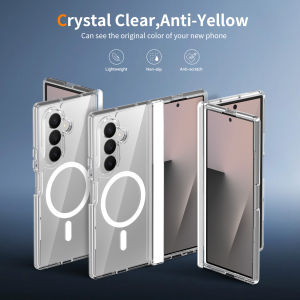 [Compatible with Magsafe]for Samsung Galaxy Z Fold 8 Ultra Case Z Fold 8 Case Z Fold 7 Case Magnetic with Hinge ProtectionClear Hard Shockproof Protective Case