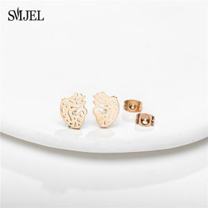 Korean Music Note Earring Heart of Treble and Bass Fashion Stainless Steel Earings Women Female Wedding Gift Jewelry pendientes