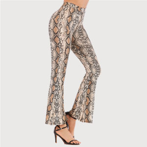2025 Winter New Zebra Pattern Flared Pants Womens Drapey Versatile Casual Wide Leg Long Pants Thin Elegant Ladies Trousers