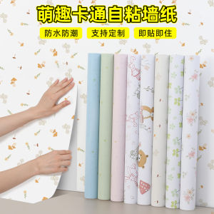 Wallpaper in Cartoon Print Self Adhesive Waterproof And Moisture Proof for Bedroom Dormitory Wall Decoration Sticker