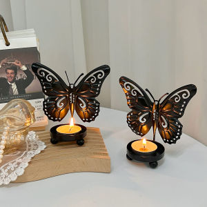 European Style Iron Butterfly Candle Holder Ornament Lightweight Luxury Creative Birthday Atmosphere Tabletop Decoration